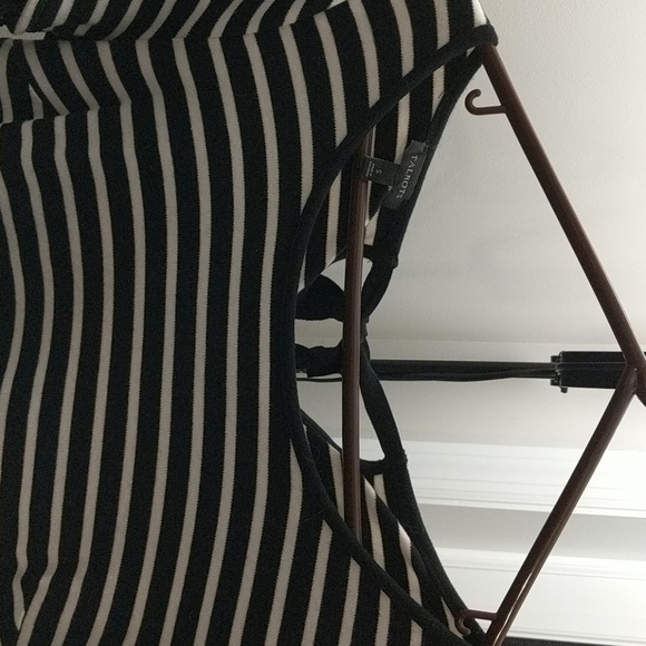 Talbots Black and white striped short sleeve dress - Picture 3 of 6